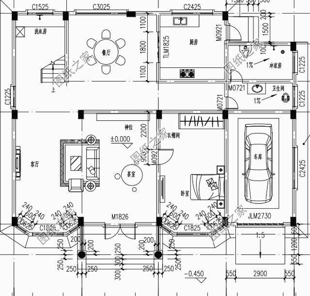 農(nóng)村四開間樓房戶型圖，獨(dú)特的空間配置合理更舒適