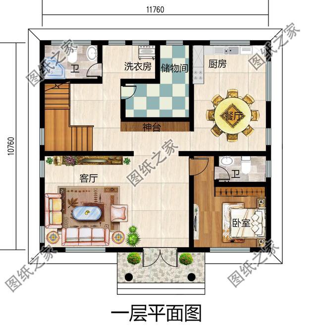 現(xiàn)代帶洗衣房三層自建房圖，對(duì)房間功能進(jìn)行合理劃分，你喜不喜歡？