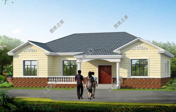 四套農(nóng)村自建一層平房設(shè)計(jì)圖，戶型周正，讓人建了還想建