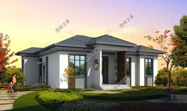 四套農(nóng)村自建一層平房設(shè)計(jì)圖，戶型周正，讓人建了還想建