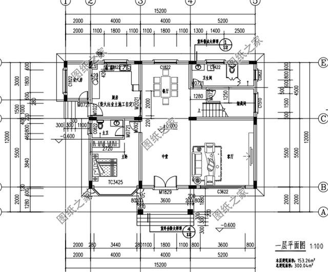 農(nóng)村自建房設(shè)計(jì)圖15×12米，簡約大氣，內(nèi)部結(jié)構(gòu)簡單明了