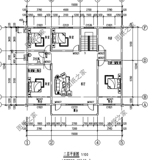農(nóng)村自建房設(shè)計(jì)圖15×12米，簡約大氣，內(nèi)部結(jié)構(gòu)簡單明了
