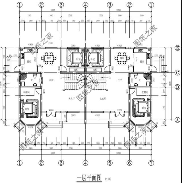 二層雙拼別墅設計圖，兩兄弟蓋更劃算，收藏給你的兄弟看看