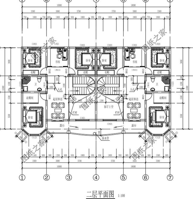 二層雙拼別墅設計圖，兩兄弟蓋更劃算，收藏給你的兄弟看看