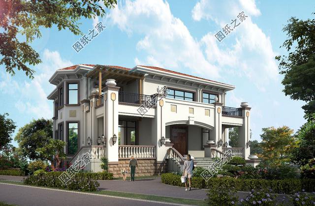 農村自建兩層樓房設計圖，外觀大氣款，看著就有面兒