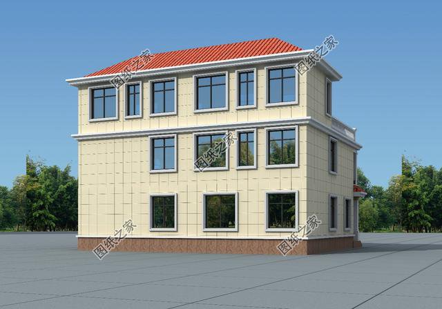 四間雙拼別墅圖，建一棟一家人互相幫襯，生活和和睦睦