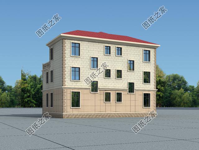 四間雙拼別墅圖，建一棟一家人互相幫襯，生活和和睦睦