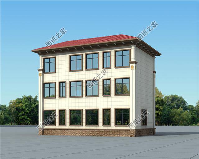 四間雙拼別墅圖，建一棟一家人互相幫襯，生活和和睦睦