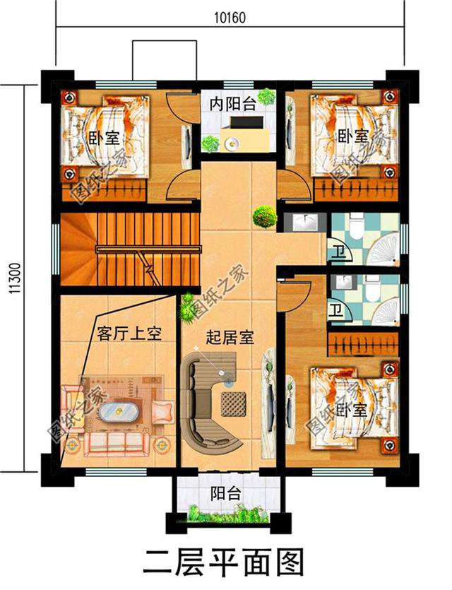 占地120平米三層農(nóng)村自建房設(shè)計(jì)圖，建房熱門款，最適合農(nóng)村的建房設(shè)計(jì)圖