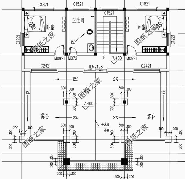農(nóng)村別墅平屋頂設(shè)計圖，晾曬糧食，屋頂美夢，開個爬梯，樣樣不誤