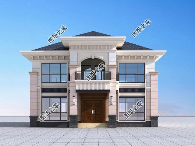 農(nóng)村二層羅馬柱別墅外形圖，讓你的別墅漂亮大氣，透露著氣質(zhì)