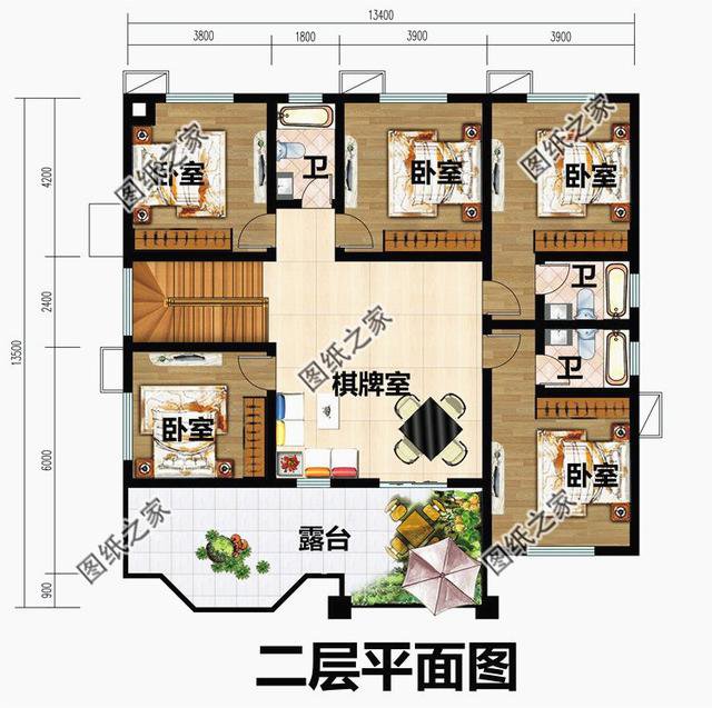 農(nóng)村二層羅馬柱別墅外形圖，讓你的別墅漂亮大氣，透露著氣質(zhì)