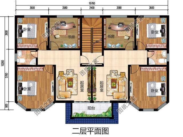 二層和二層半共堂屋雙拼別墅設(shè)計(jì)圖，建房子傳統(tǒng)習(xí)俗不能丟