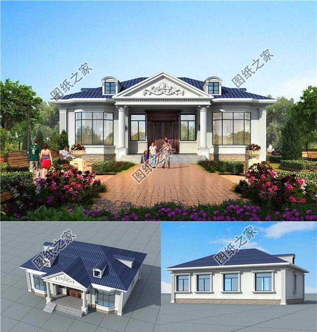 農(nóng)村1層5間平房圖片，一家五口住著也足夠，趕快收藏圖紙