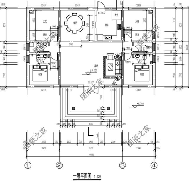 農(nóng)村1層5間平房圖片，一家五口住著也足夠，趕快收藏圖紙