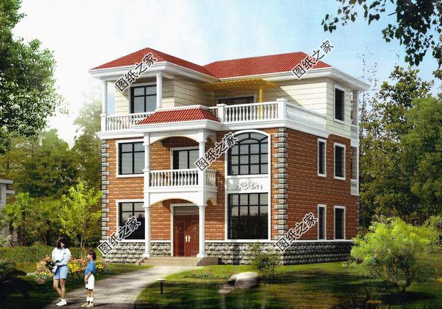 三層別墅住宅農(nóng)村，外觀和戶型上完美搭配，真的還不錯(cuò)