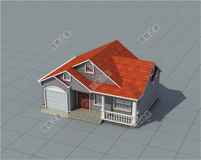 農(nóng)村一層半小洋樓別墅設(shè)計(jì)圖，造型簡單大方，一層半也漂亮