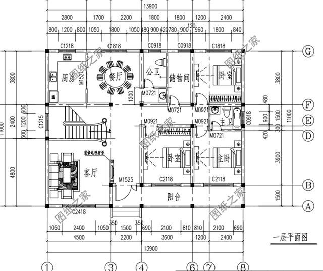 農(nóng)村一層半小洋樓別墅設(shè)計(jì)圖，造型簡單大方，一層半也漂亮