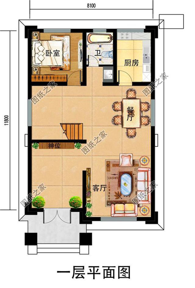 兩間三層戶型圖，就算面寬最窄，那也是全村最好的房子