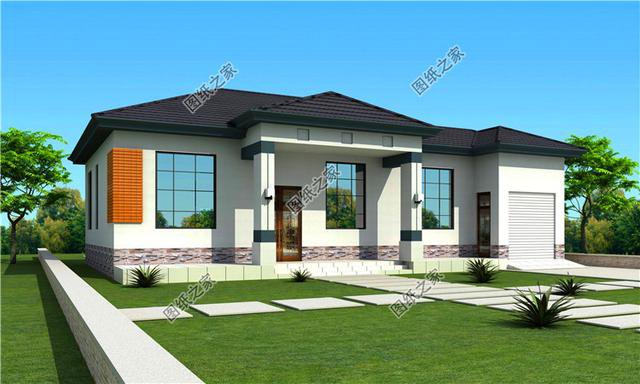 一層自建房帶車庫設計圖，自己住給父母都可以，實惠又好看