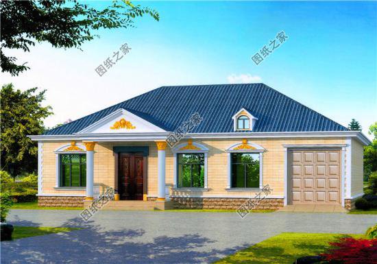 一層自建房帶車庫設計圖，自己住給父母都可以，實惠又好看