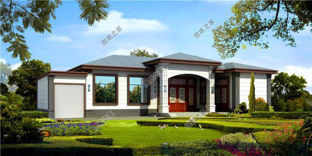 一層自建房帶車庫設計圖，自己住給父母都可以，實惠又好看