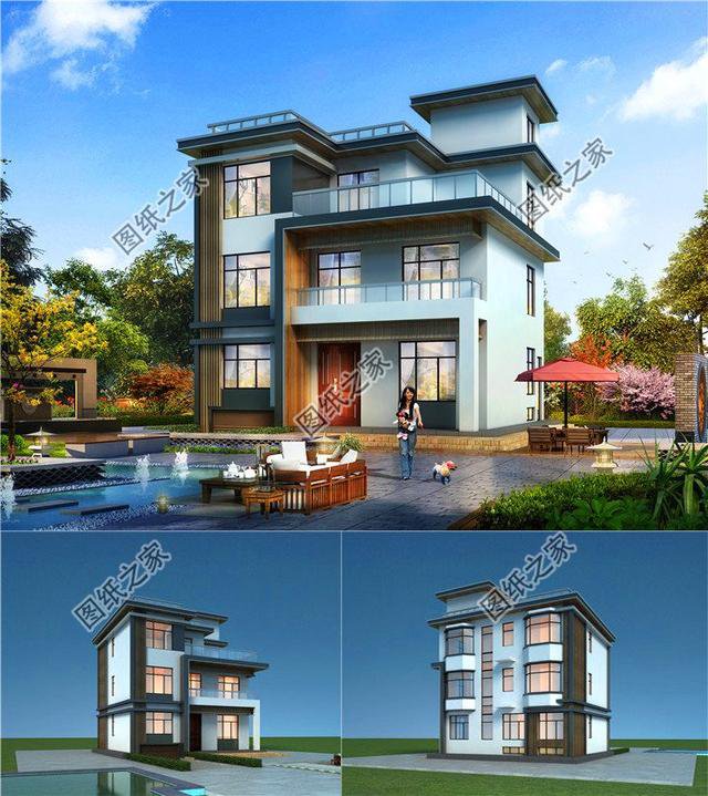 三層現(xiàn)代帶陽(yáng)臺(tái)別墅圖，經(jīng)濟(jì)實(shí)用人人夸，最后一款還帶車庫(kù)