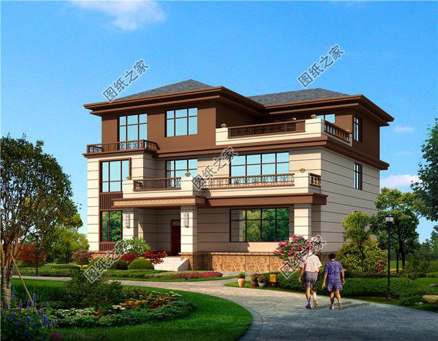 16米三開間三層別墅設(shè)計圖，多窗多陽臺設(shè)計，難得的好戶型