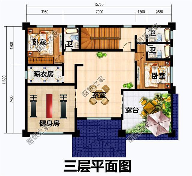 16米三開間三層別墅設(shè)計圖，多窗多陽臺設(shè)計，難得的好戶型