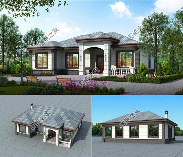 農(nóng)村中式自建房效果圖，回村蓋棟這樣的平房絕對有面子，實景房子更漂亮