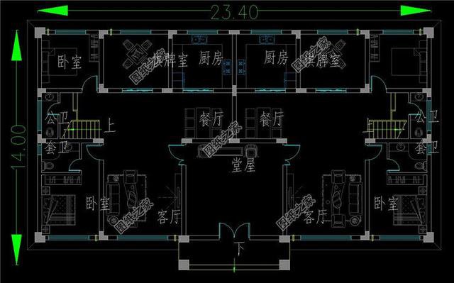 漂亮的農(nóng)村自建雙拼別墅效果圖，外觀大氣，兄弟更和睦
