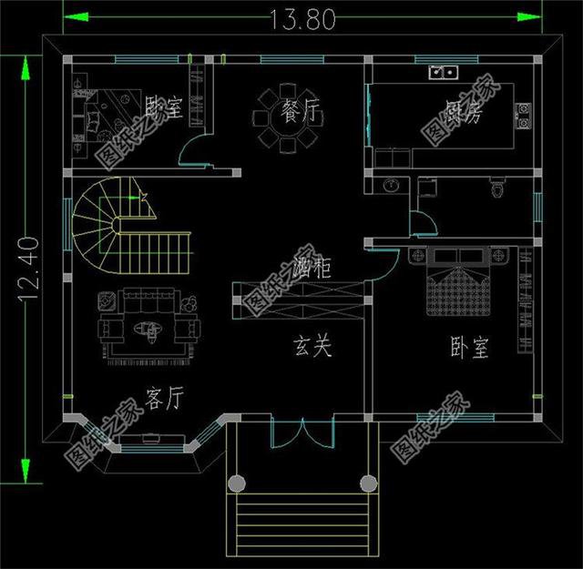 三款二層房屋平面圖，戶型方正，占地面積不大不小