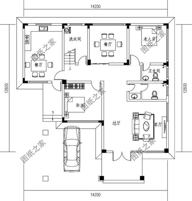 三款二層房屋平面圖，戶型方正，占地面積不大不小