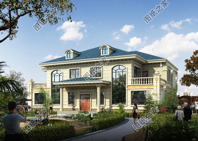 農(nóng)村兩戶連體二層別墅，省錢又省力，兩家人齊聚一堂