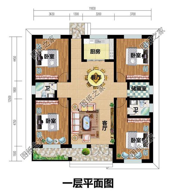 農(nóng)村一層三間平房設(shè)計圖，告別土氣養(yǎng)老房，讓人忍不住點贊