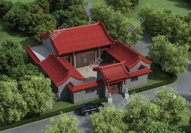 一層三合院平房設計圖及戶型圖，一磚一瓦皆是精品