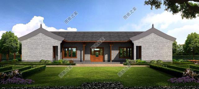 一層三合院平房設計圖及戶型圖，一磚一瓦皆是精品