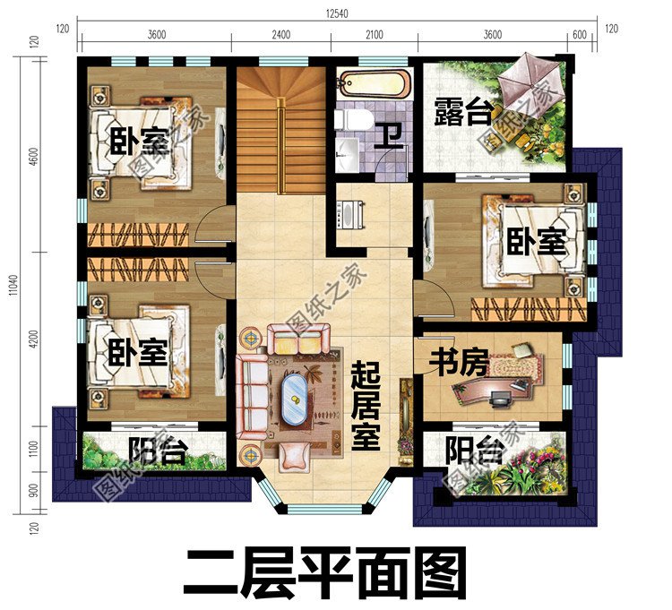 農(nóng)村三間兩層樓房設(shè)計圖