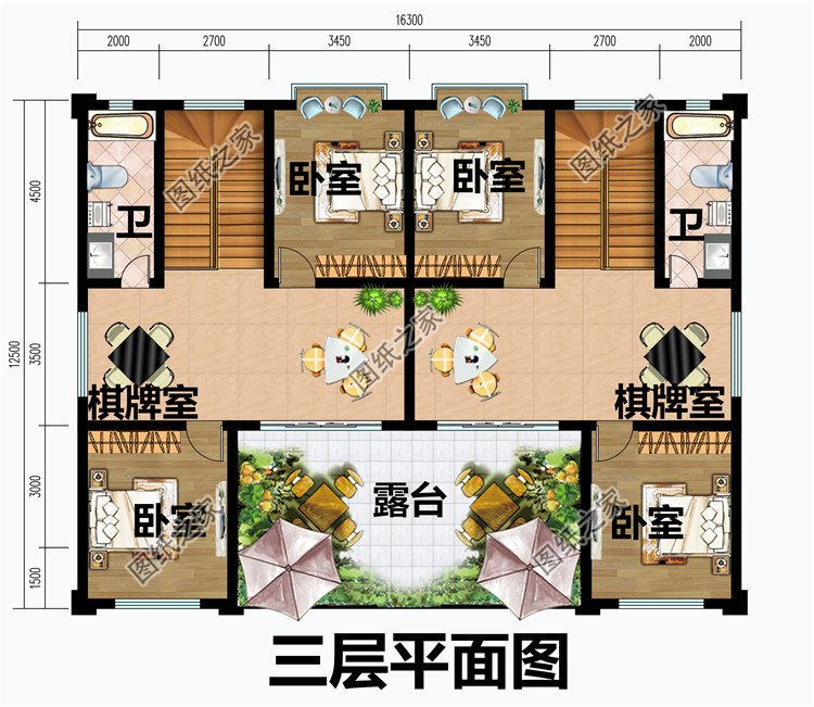 兩戶190平方米新農(nóng)村雙拼別墅