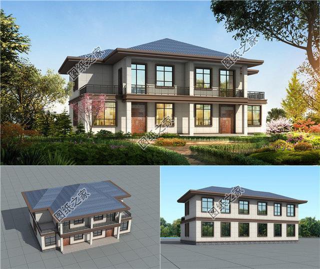 中式雙拼別墅設計，兄弟合建，日子越過越紅火