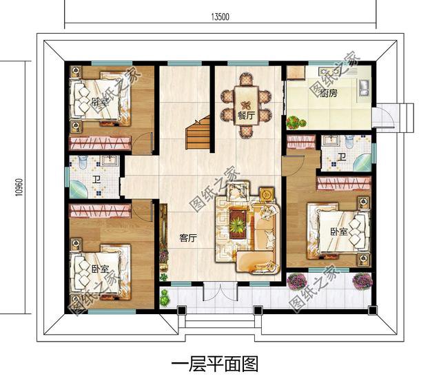 農(nóng)村四間宅基地蓋房設(shè)計圖，美觀大方包你滿意，蓋好引全村注目