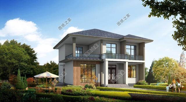 農(nóng)村簡(jiǎn)單二層別墅圖，效果圖和平面圖都有，最新推薦