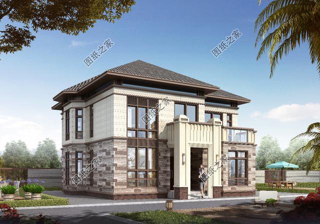 農(nóng)村簡(jiǎn)單二層別墅圖，效果圖和平面圖都有，最新推薦