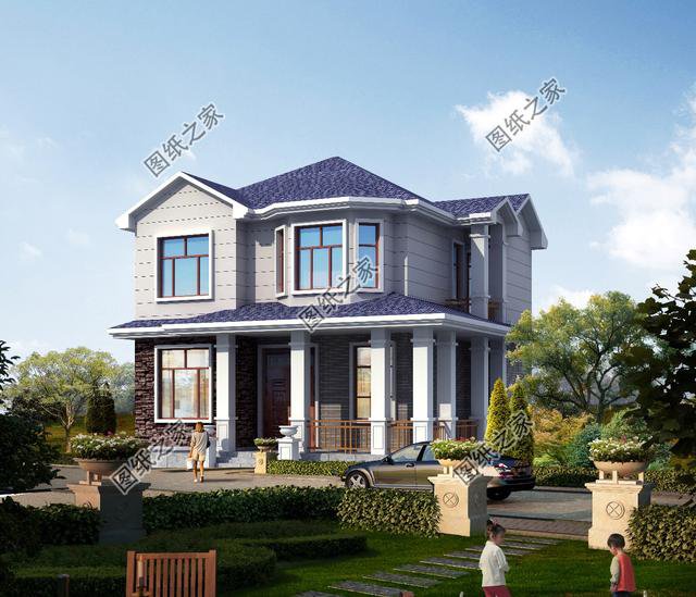 農(nóng)村簡(jiǎn)單二層別墅圖，效果圖和平面圖都有，最新推薦