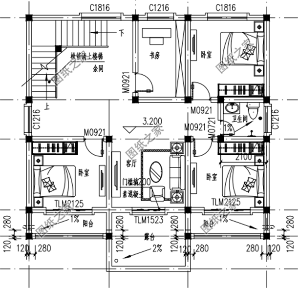 120平方米的自建房設(shè)計圖，簡直就是為農(nóng)村量身定制的