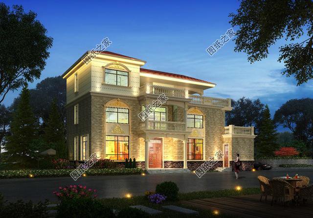 農(nóng)村自建房三層樓外觀效果圖，大氣內(nèi)部布局都無(wú)可挑剔