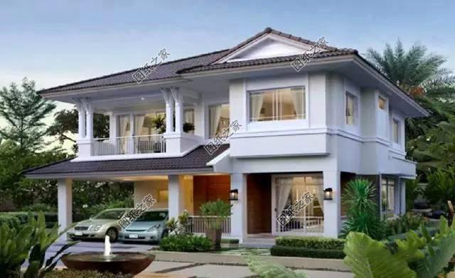 最流行現(xiàn)代簡約別墅外觀圖，有效果圖和布局圖，實用是最大特點