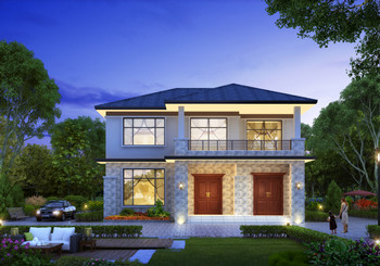 帶獨(dú)立堂屋的農(nóng)村自建房設(shè)計(jì)，二層別墅設(shè)計(jì)方案圖