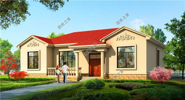 農(nóng)村一層自建房圖片，三套戶型圖，養(yǎng)老別墅就該這樣建