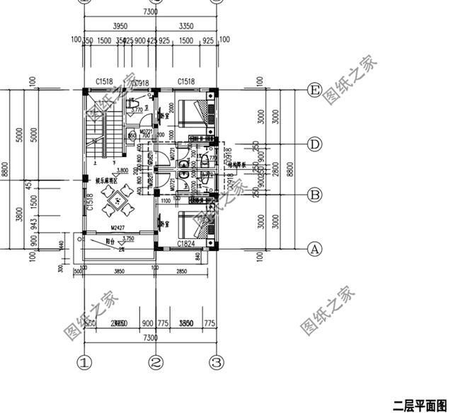 三層平頂樓房平面圖，蓋好了就再也不愁沒地方曬糧食了